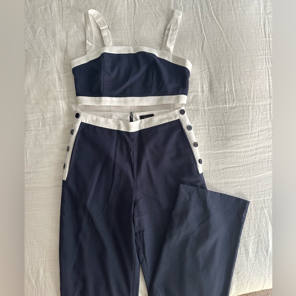 NWOT VICI Navy and White Two-Piece Set